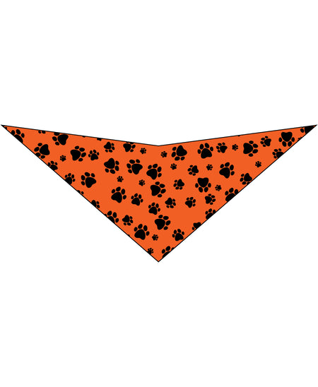 S3002 Black Pawprints Bandana, Orange