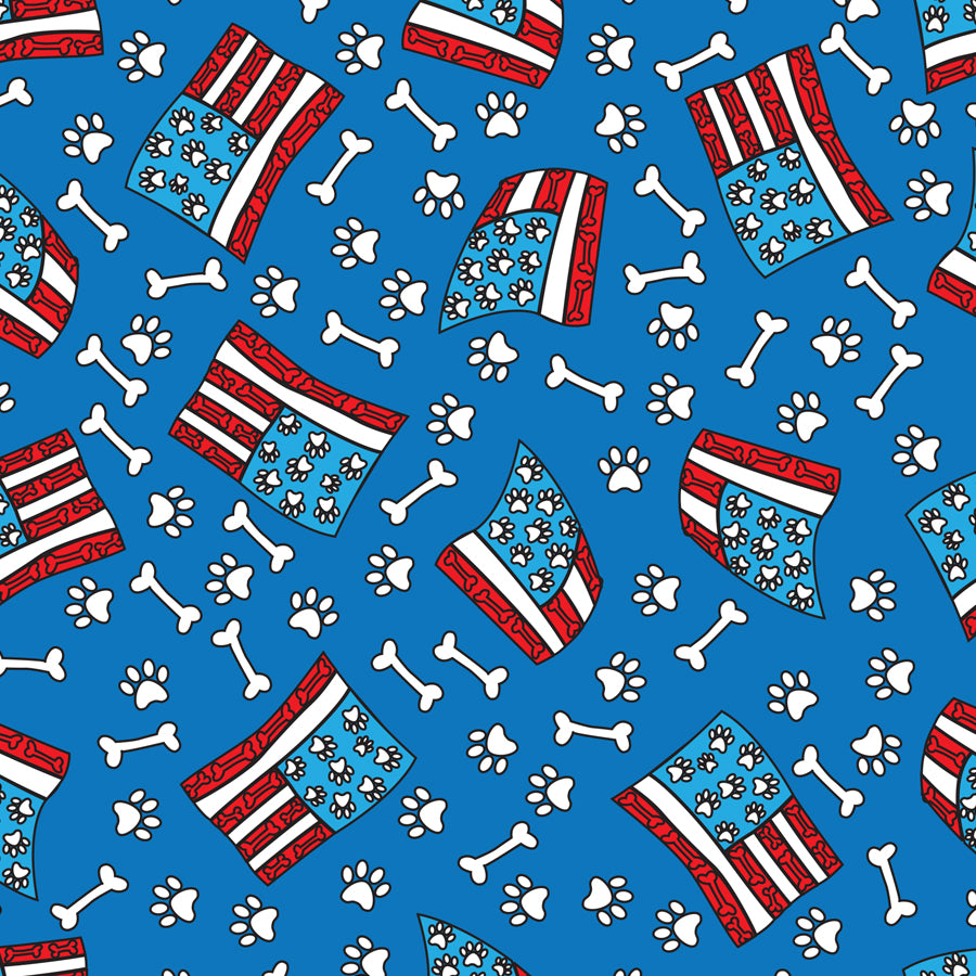SQ3005 Patriotic Doggie Bandana, Blue