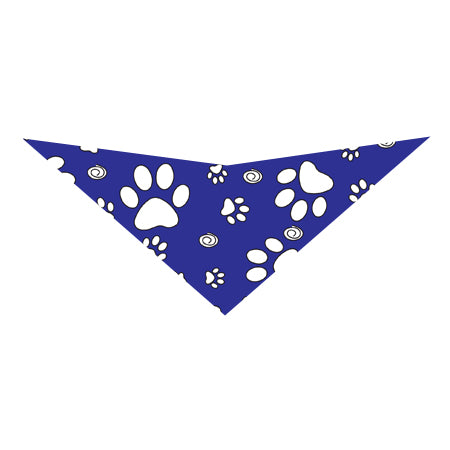 S3012 White Paws Bandana, Royal Blue 