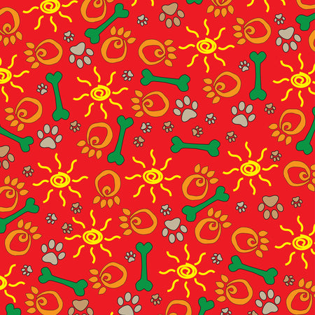 SQA3018 Paws & Bones Bandana, Red
