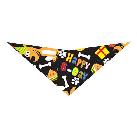 S3032 Happy Birthday Doggie Bandana, Black