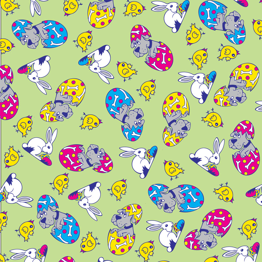 SQ3038 Easter Play Doggie Bandana, Green