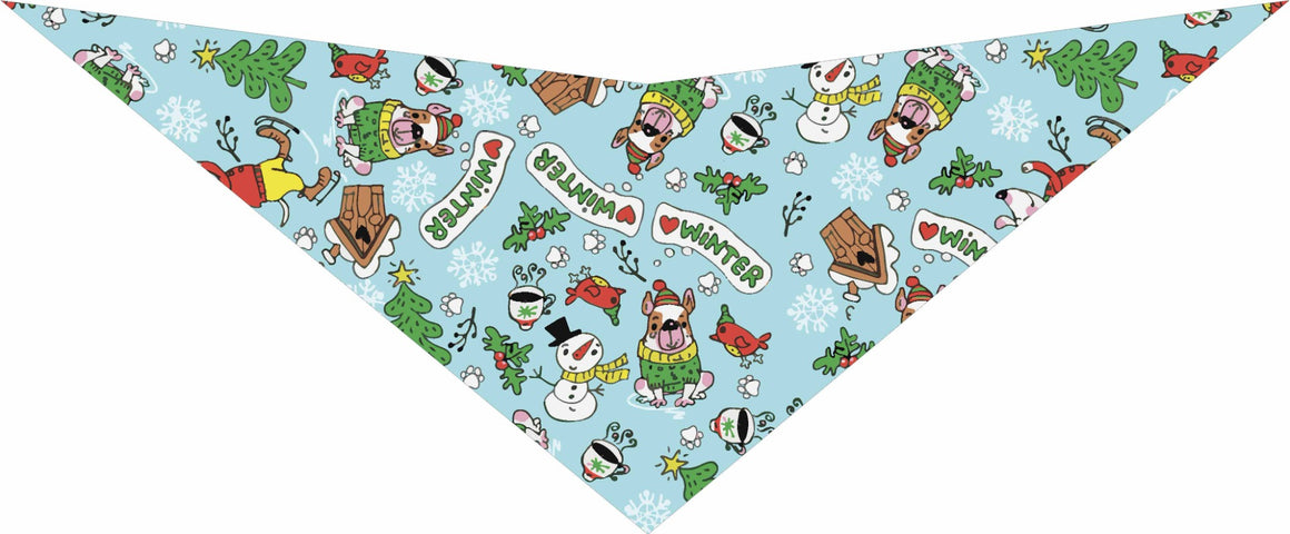 S3058 Paws, Winter Holiday Doggie Bandana