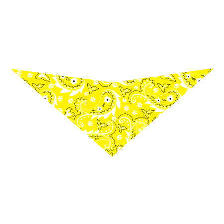 S3068 Paisley & Pawprints Bandana, Yellow