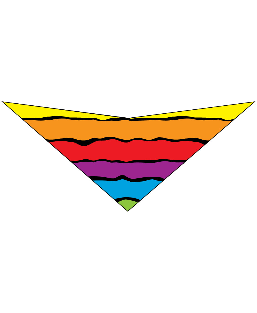 S3075 Rainbow Sunset Stripes Doggie Bandana, Striped