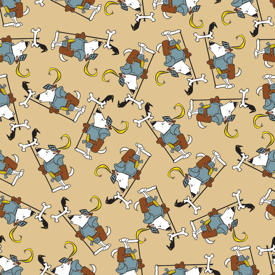 SQ3098 Night In Shining Armor Doggie Bandana, Brown