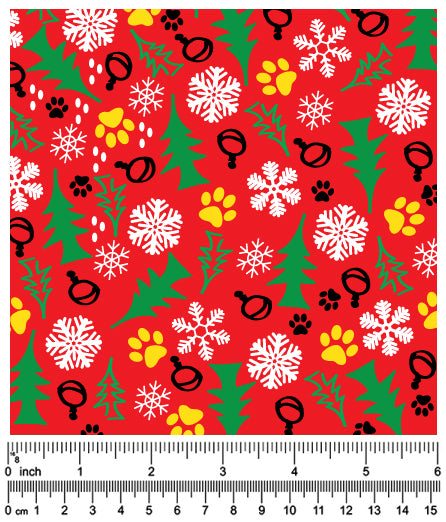 F7101 Christmas Fabric Red