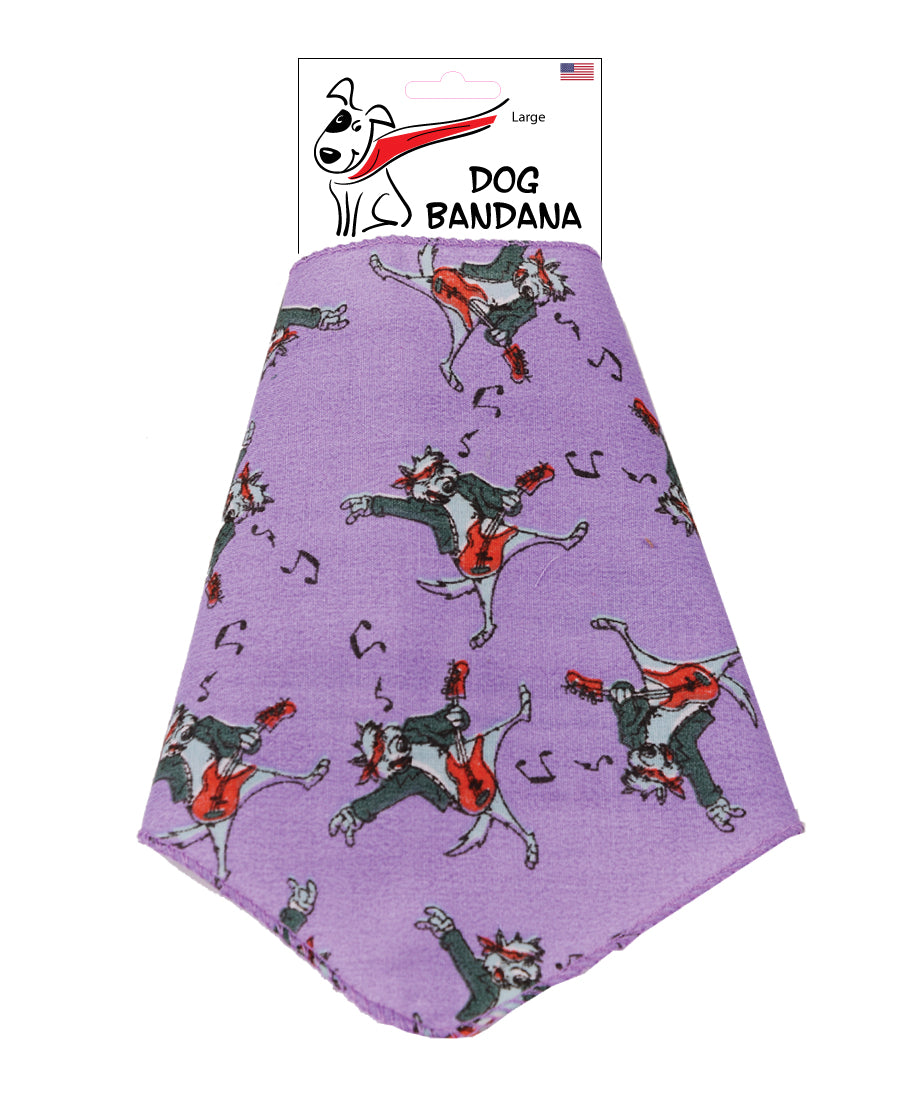 SA3103 Rock On Electric Guitar Doggie Bandana, Purple