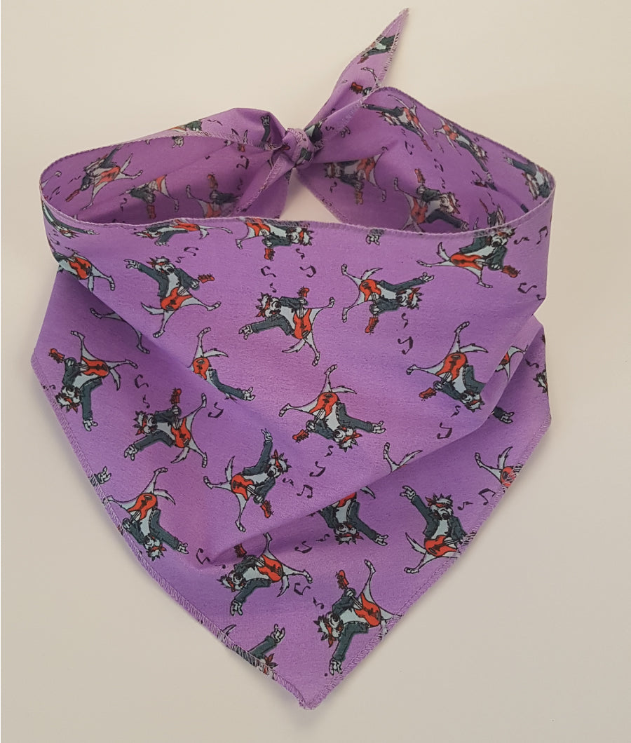 SA3103 Rock On Electric Guitar Doggie Bandana, Purple