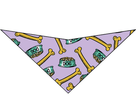 SA3105 Dog Food Bowl & Bone Bandana, Purple