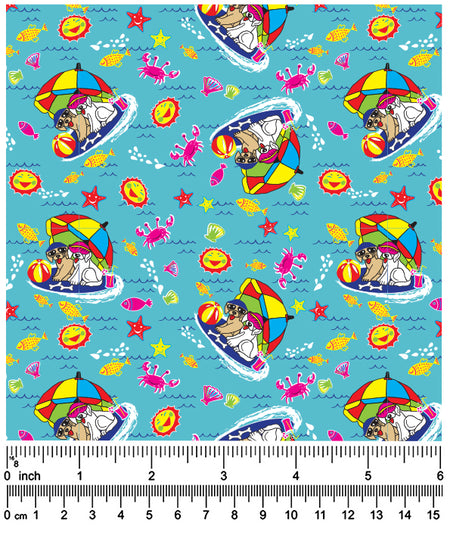 F7106 Summer Doggie, Turquoise