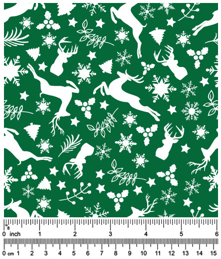 F7010 Christmas Fabric Green