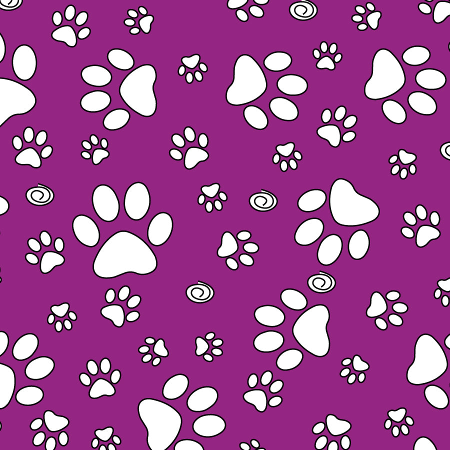 SQ3114 White Paws Bandana, Purple