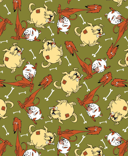 F7115 Dog Buddies Fabric, Green