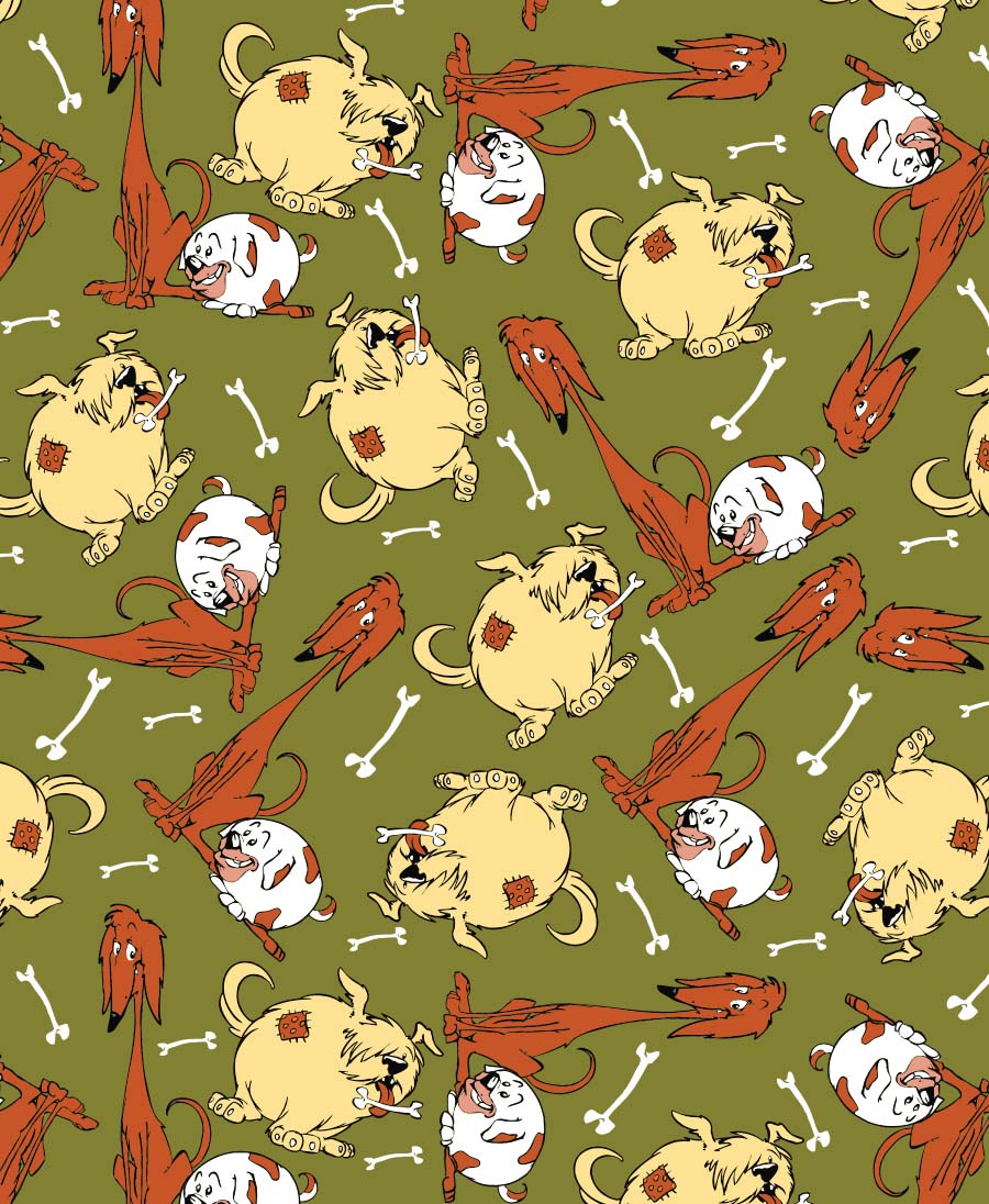 F7115 Dog Buddies Fabric, Green