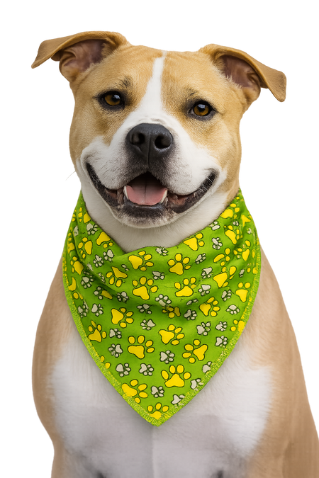 S3116 Paws on Green Bandana