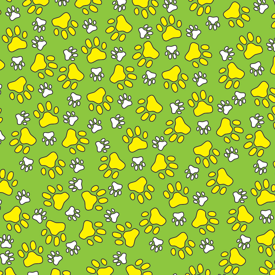 SQ3116 Paws Square Bandana Green