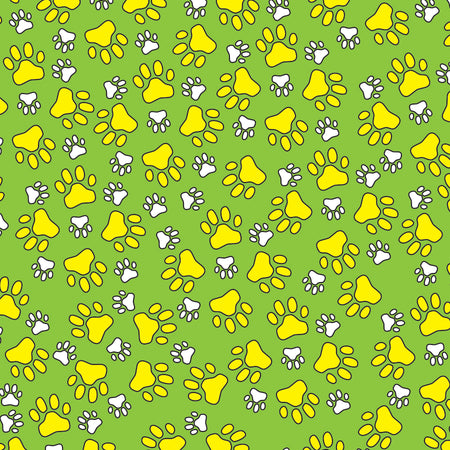 SQ3116 Paws Square Bandana Green