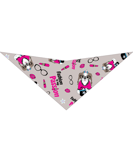 SA3118 Fashion Is My Passion Doggie Bandana, Grey