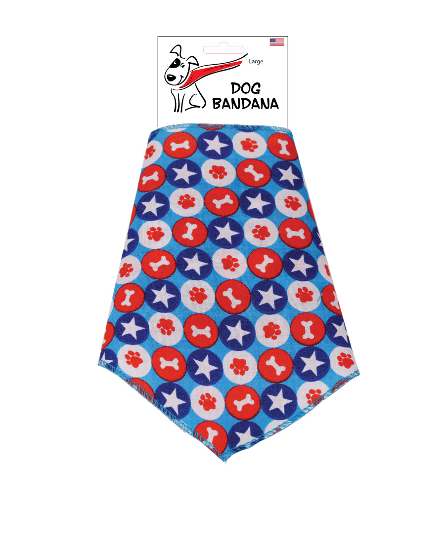 S3125 Red, White & Blue Dot Doggie Bandana, Blue