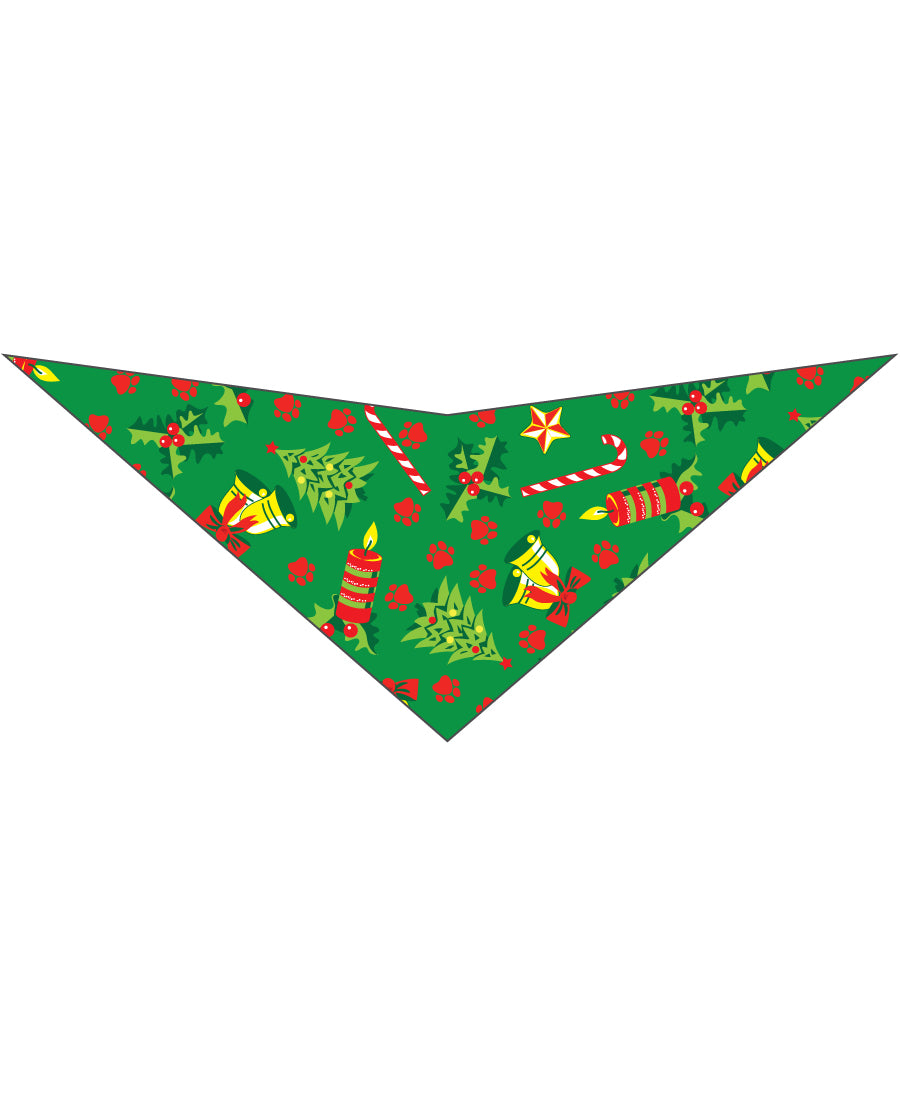 S3126 Christmas Trees & Candy Canes Bandana, Green