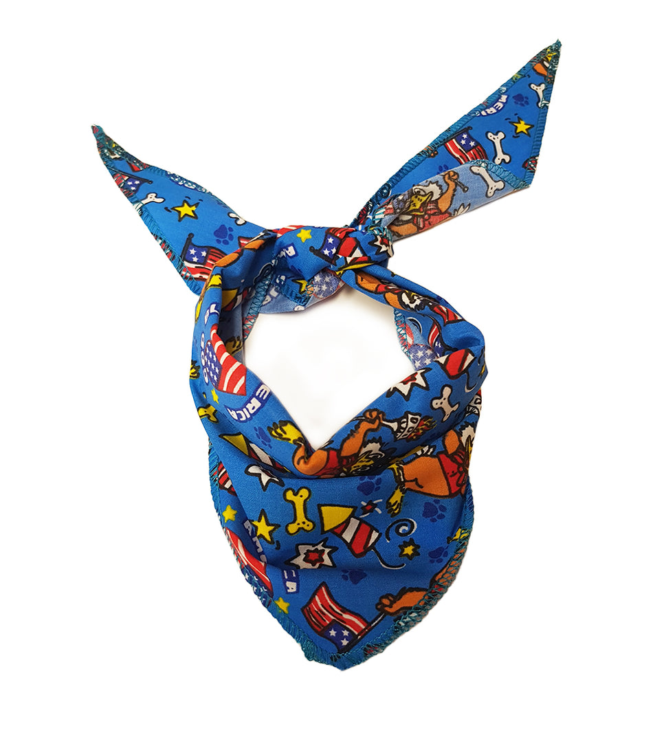 S3127 American Eagle Flag Doggie Bandana, Blue