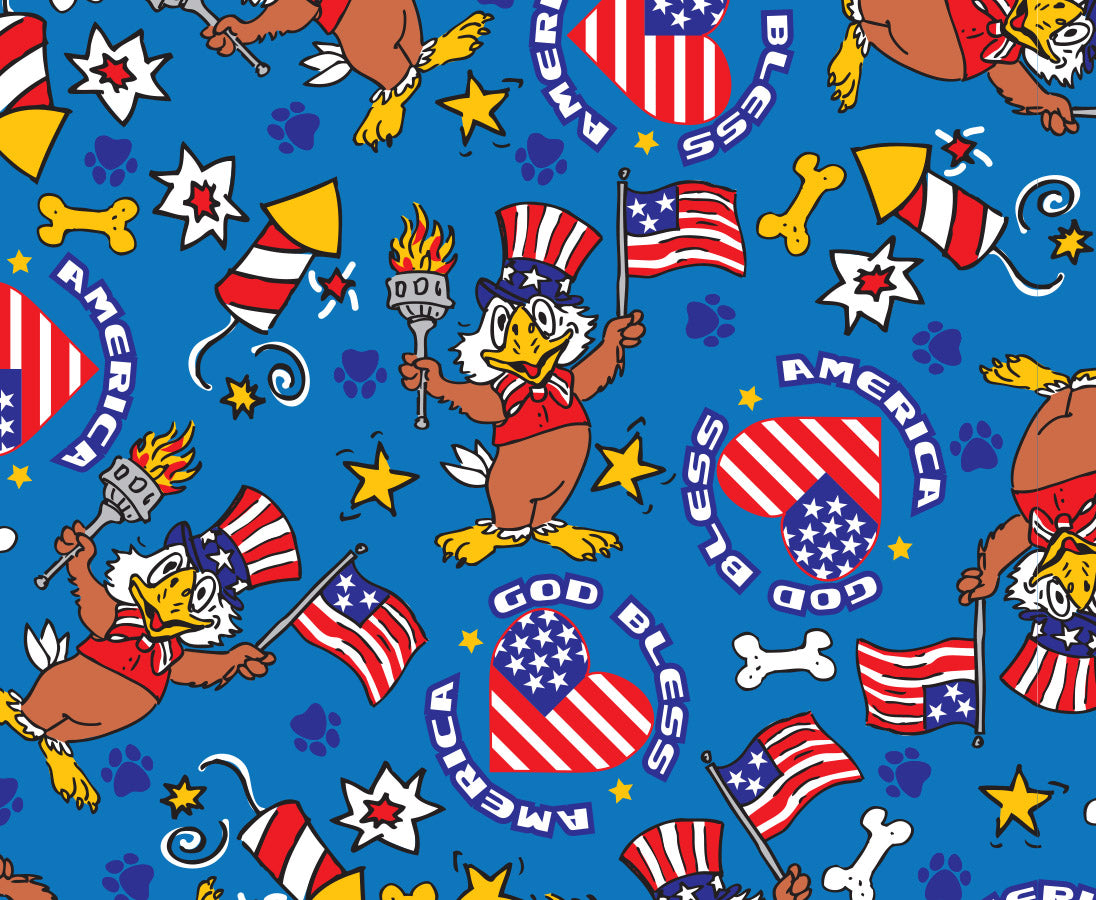 F7127 American Eagle Flag Fabric, Blue
