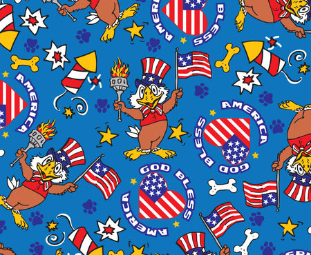 F7127 American Eagle Flag Fabric, Blue