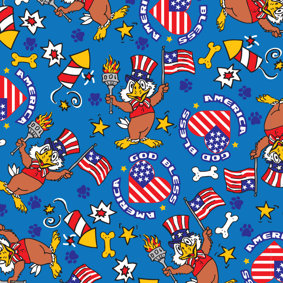 SQ3127 American Eagle Flag Doggie Bandana, Blue