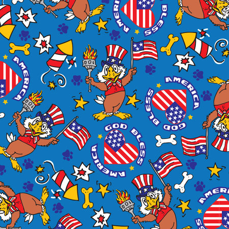 SQ3127 American Eagle Flag Doggie Bandana, Blue