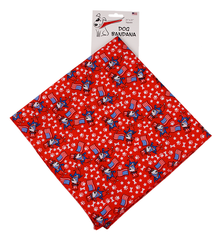 SQ3129 American Flag Doggie Bandana, Red