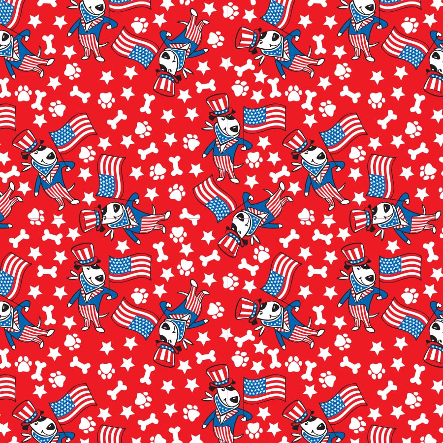 SQ3129 American Flag Doggie Bandana, Red