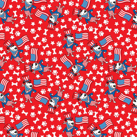 SQ3129 American Flag Doggie Bandana, Red