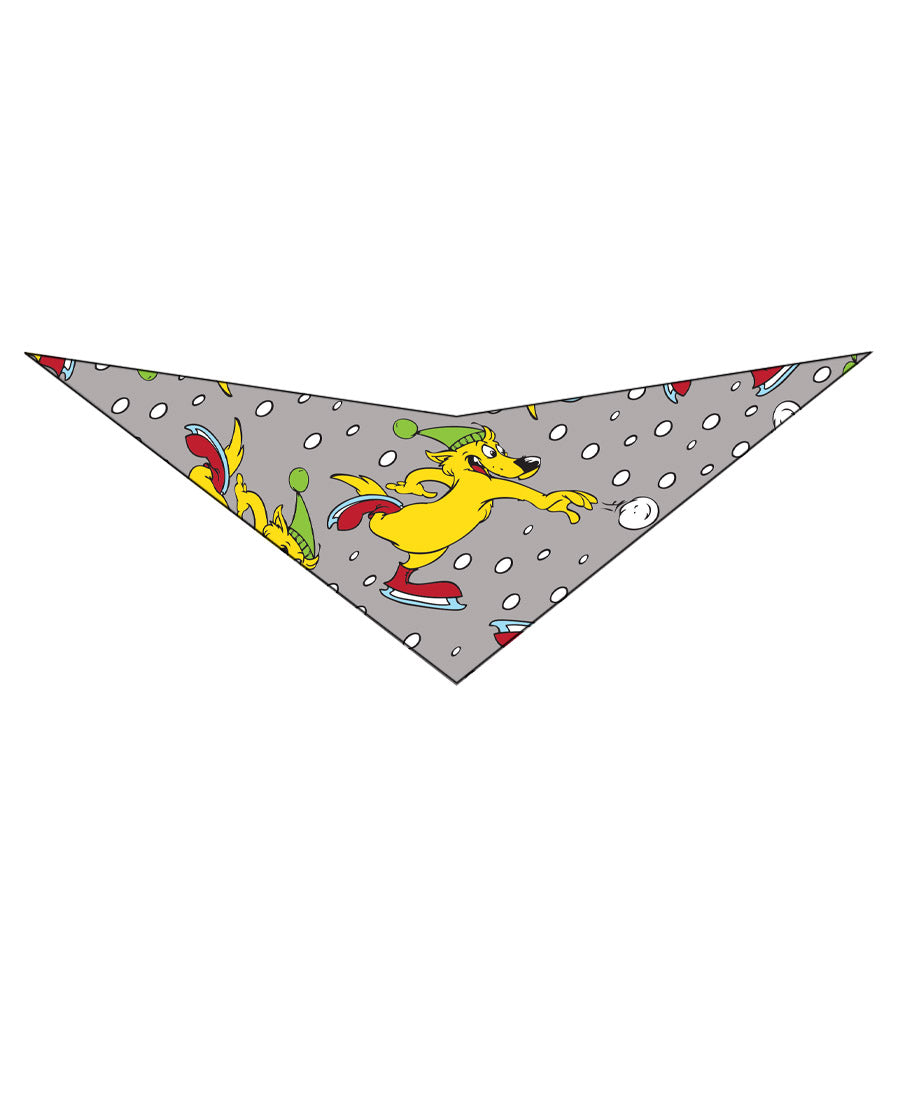 SA3133 Ice Skating Puppy Bandana, Grey