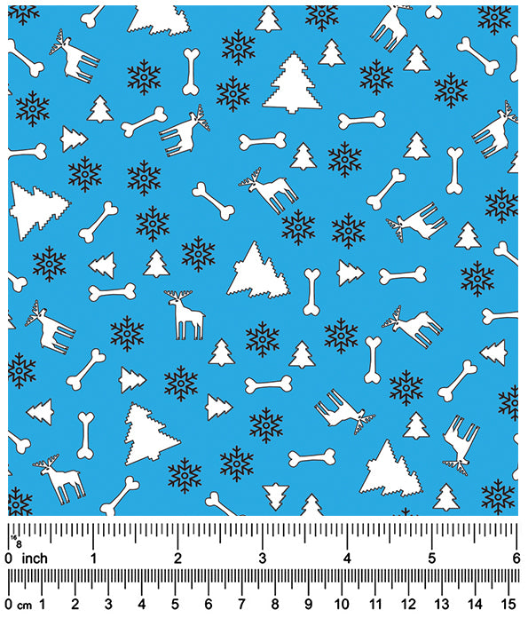 F7133 Christmas Fabric Blue