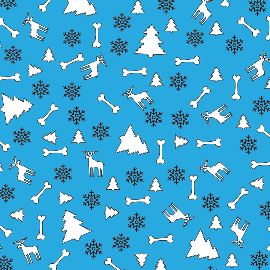 SQ3133 Christmas Square Bandana Blue