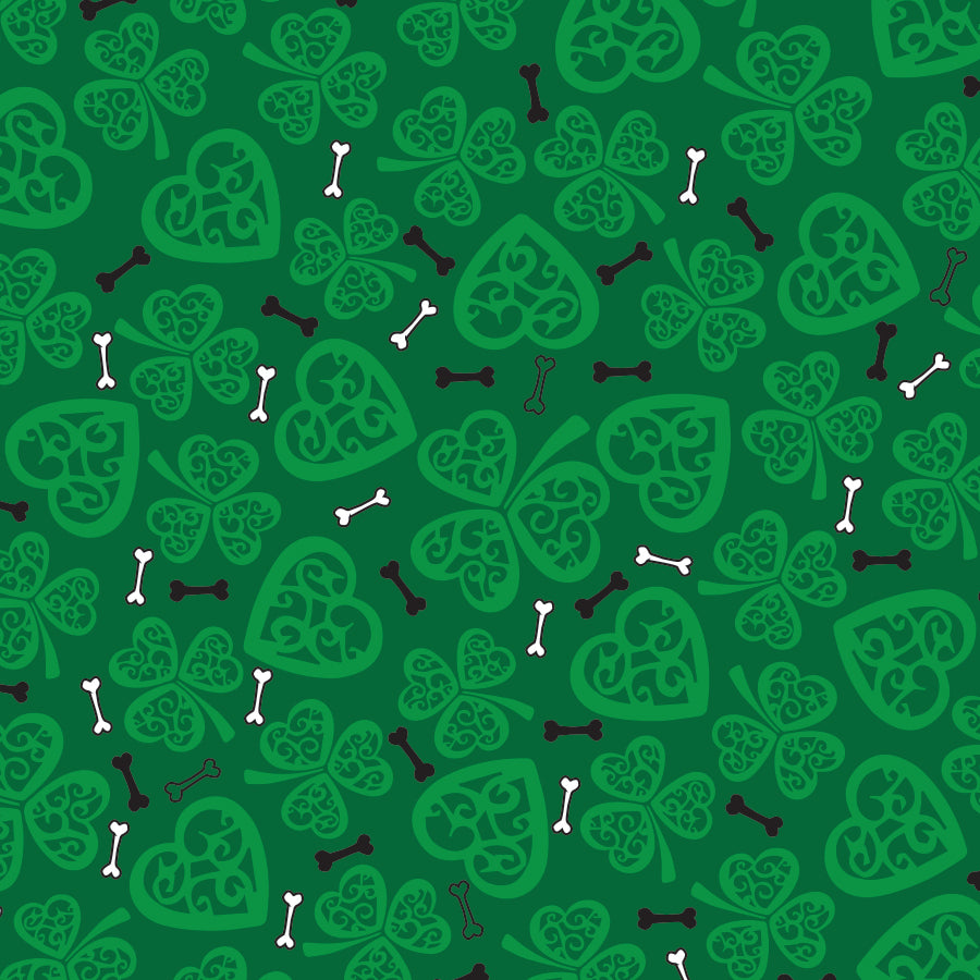 SQ3134 St. Patrick's Day Square Bandana  Dark Green