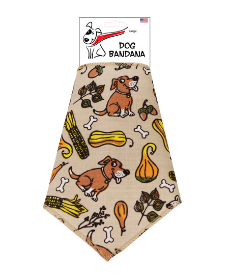 SA3138 Happy Harvest Squash Doggie Bandana, Brown