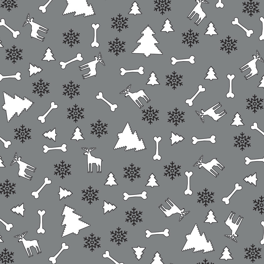 SQ3138 Christmas Square Bandana Grey