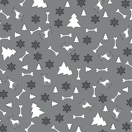 SQ3138 Christmas Square Bandana Grey