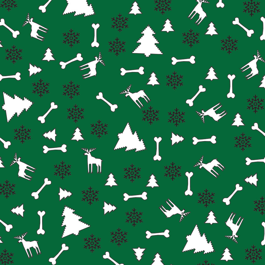 SQ3139 Chrisrmas Square bandana Green