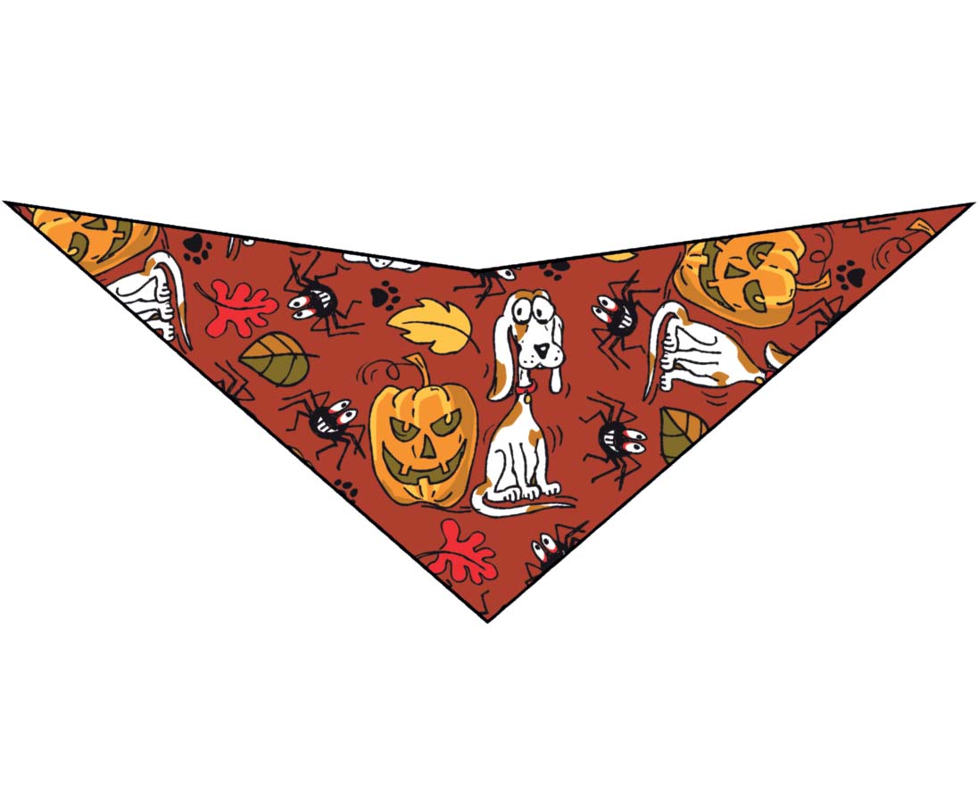 SA3141 Spooky Doggie Bandana, Brown