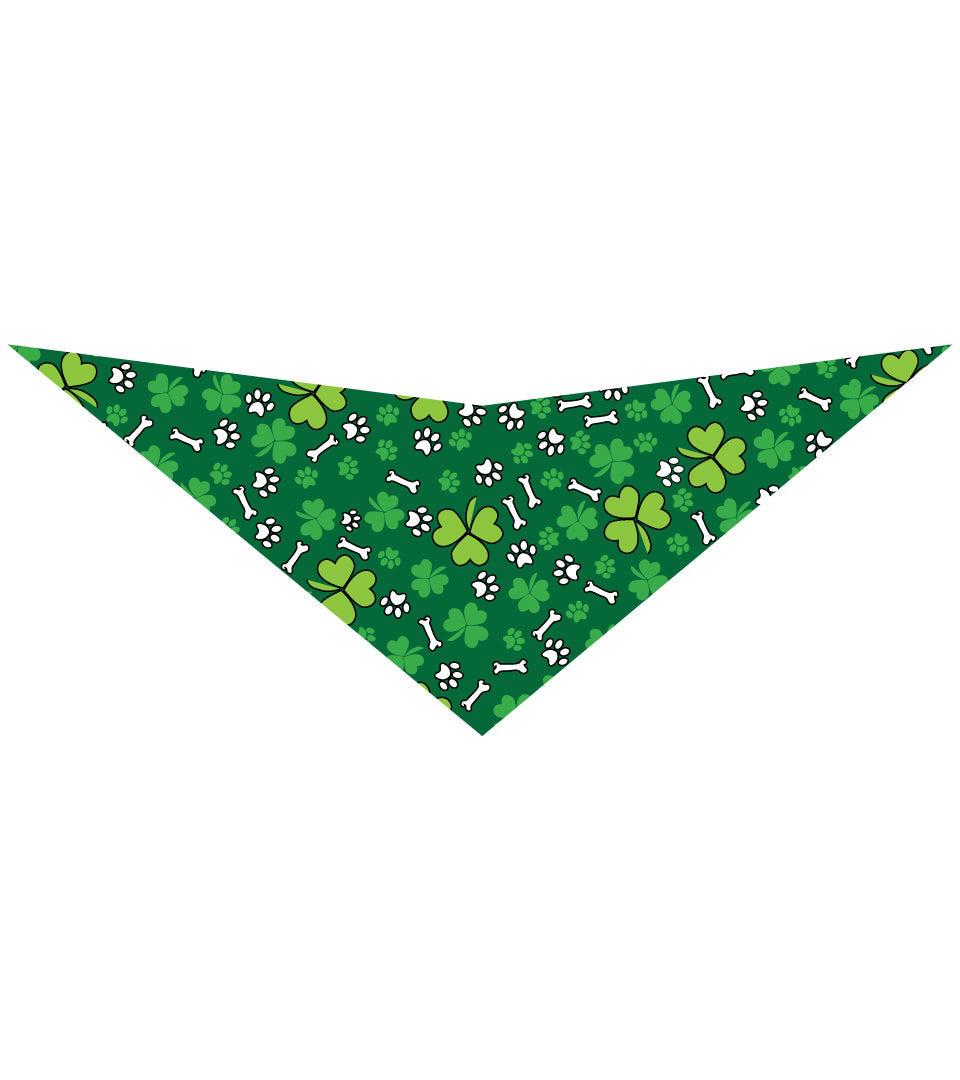 S3143 Shamrocks & Pawprints Bandana, Green