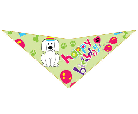 S3144 Happy Birthday Doggie Bandana, Green