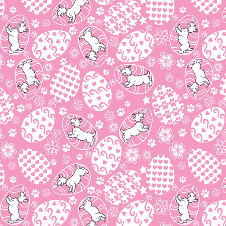 SQ3147 Easter Eggs Doggie Bandana, Pink