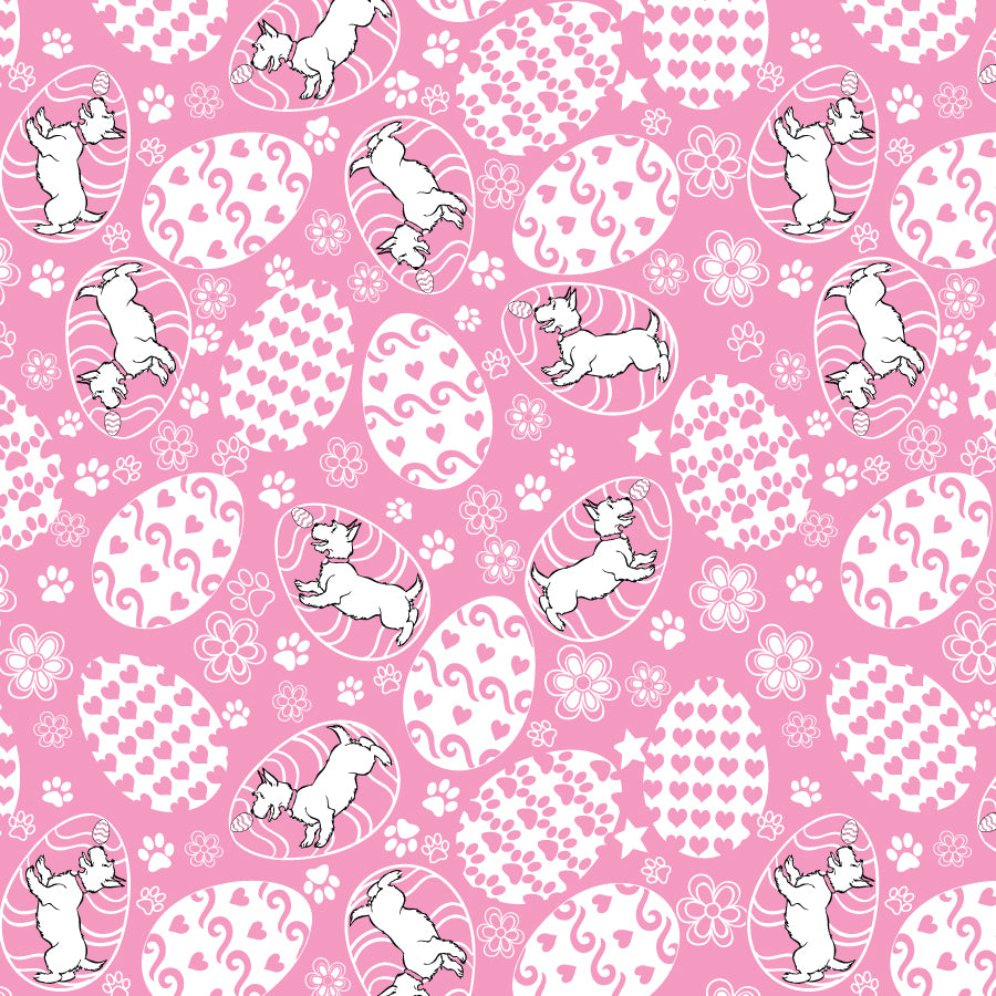 SQ3147 Easter Eggs Doggie Bandana, Pink