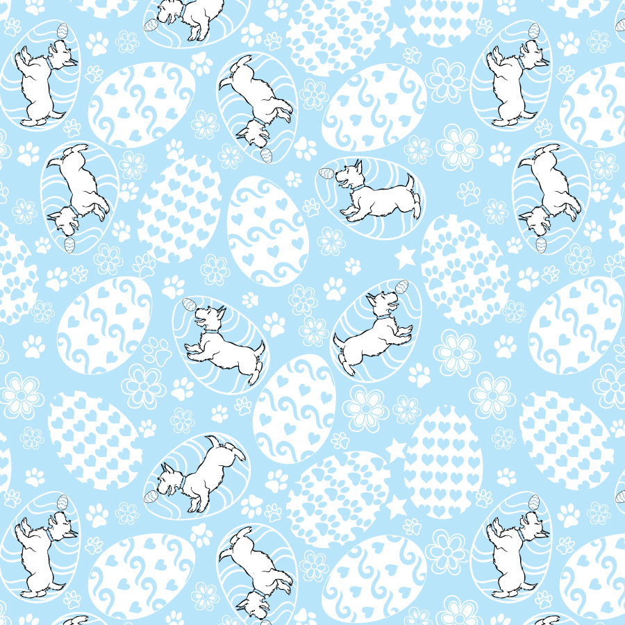 SQ3148 - Easter Square Doggie Bandana Blue 