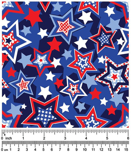 FA7149 Stars on Blue Doggie Fabric