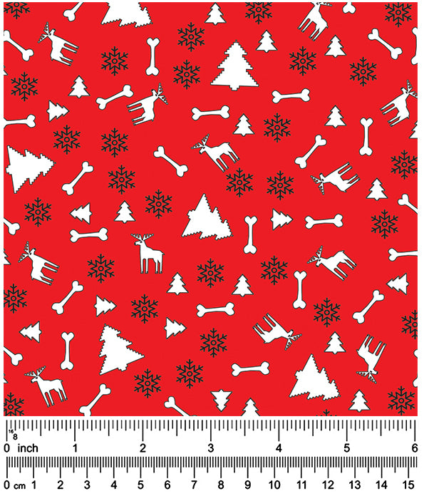 F7149 Christmas Fabric Red