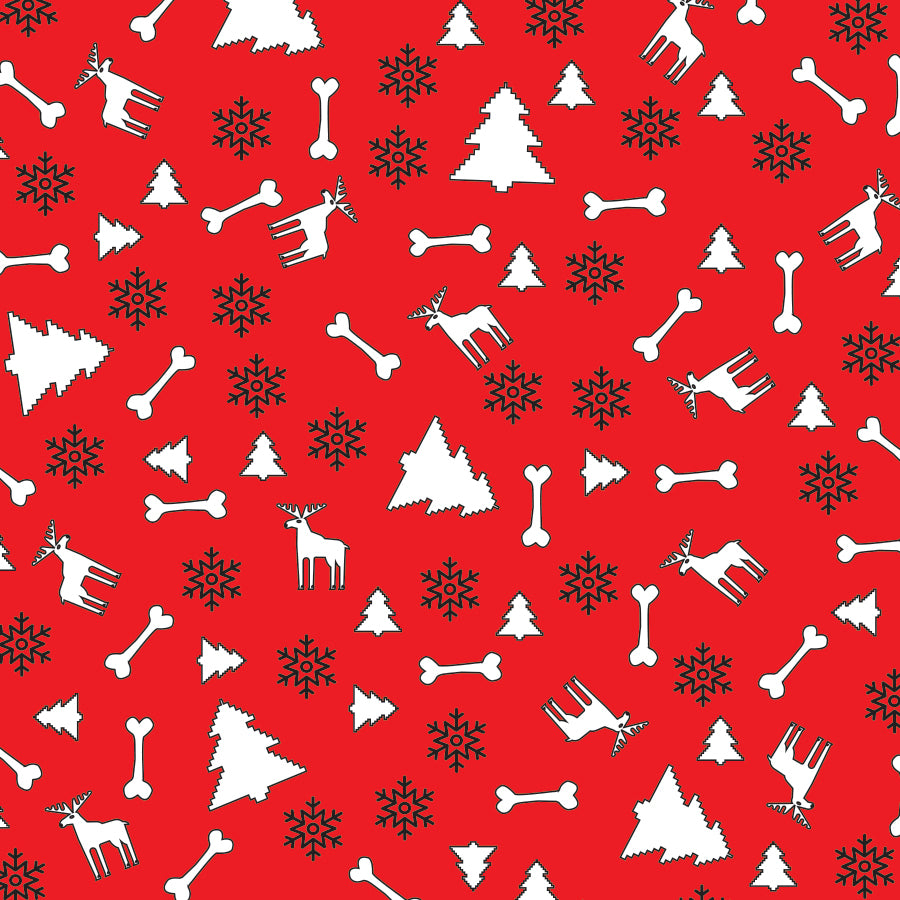 SQ3149 Christmas Square Bandana Red